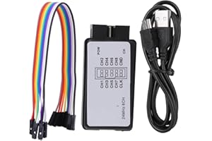 Mini USB Logic Analyzer, 8-Channel Digital Logic Analyzer with 24MHz Sampling Rate, Compact Pocket Size for Easy Portability,
