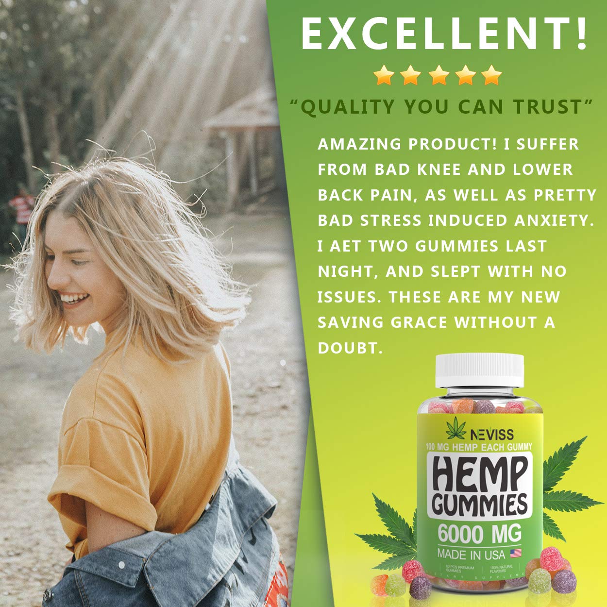 Omega 3, 6 & 9 Gummies 6000 MG - Natural Premium Herbal Extract - Omega Organic Gummies - Relaxing, Pain Relief, Stress & Anxiety Relief - Made in USA