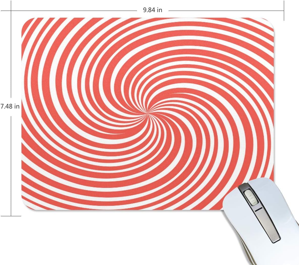 Red Spiral Swirl Vortex On White Background Mouse Pad Gaming Mousepad NonSlip