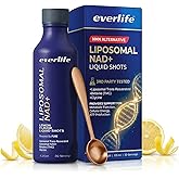 Everlife Liposomal NAD+ Liquid Supplement – 150mg Shot with Liposomal Trans-Resveratrol, TMG & Glycine – Boosts Energy, Cellular Repair, Healthy Aging & Longevity – NMNH Alternative – 30 Servings