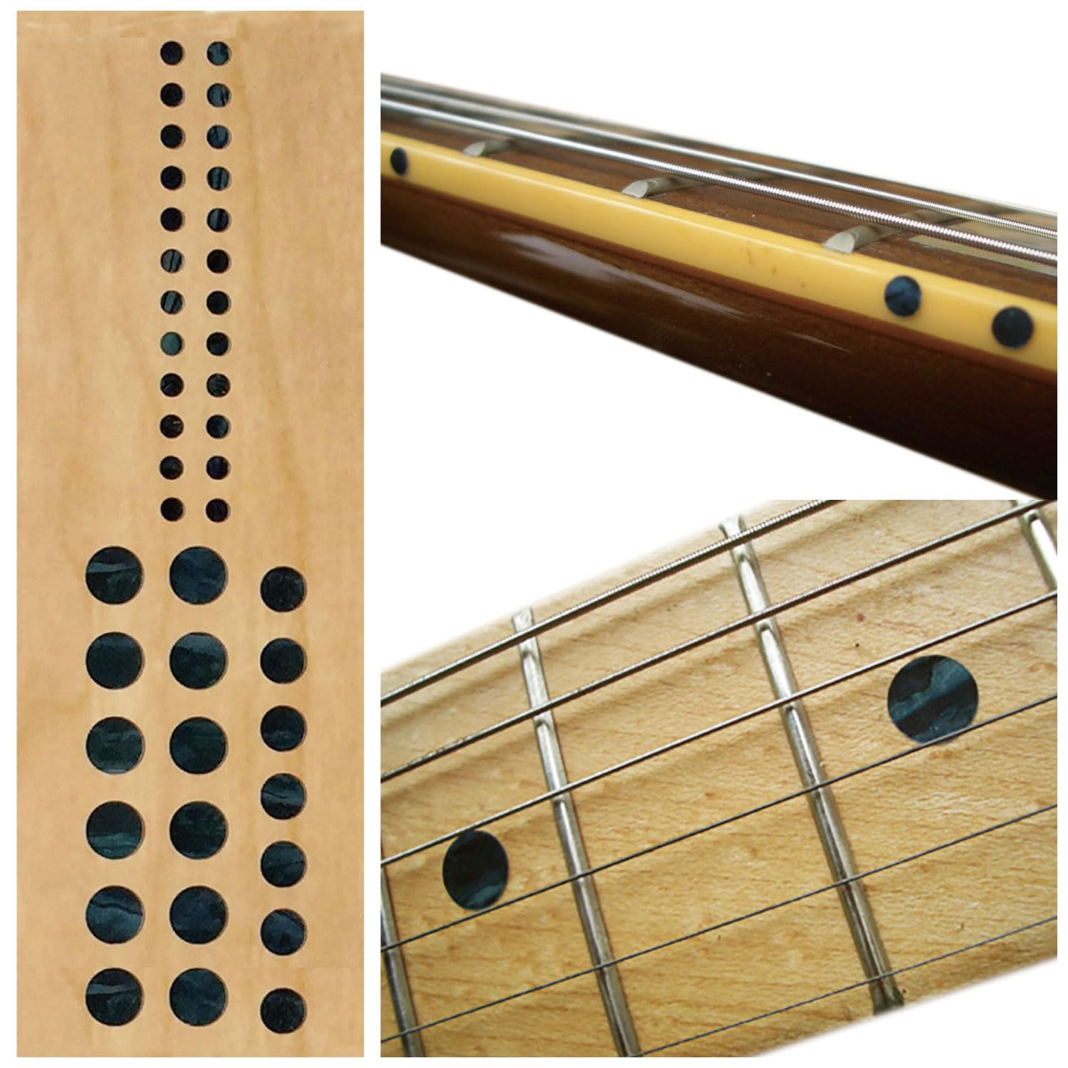 Inlay Sticker F-085CD-BP-AZ Fret Markers for Guitars & Bass - Custom Dots Set - Black Pearl