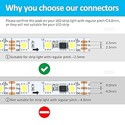 RGBZONE 10Pcs LED Strip Connectors 3 Pin Gapless