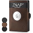 ZNAP AIR Minimalist Wallet for Apple AirTag Wallet Men & Woman | Premium Leather Wallet with AirTag Holder | Slim Wallet for Men with AirTag Holder | Wallet AirTag Holder