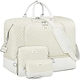 Travel Weekender Bag for Women, 21" Overnight Bag with Shoe Compartment 50L Large Travel Duffel Bag Carry On Tote for Weekend, Overnight, Business Trips, Water Resistant