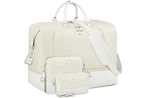 TIBES Travel Weekender Bag for Women, Overnight Bag with Shoe Compartment Oversized Travel Duffel Bag Carry On Tote 21"