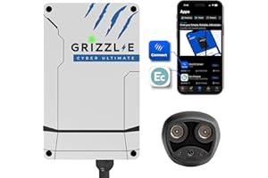 Grizzl-E Ultimate Level 2 Fastest 80A / 19.2 kW Electric Vehicle (EV) Charger, UL Tested and Certified, Metal Case, Indoor/Outdoor Electric Car Fast Charging Station, Hardwired, Cyber, NACS