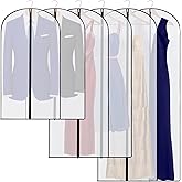 Amylove 20 Pcs Multiple Size Garment Bags Bulk Garment Bags for Hanging Clothes Gown Long Dress Suit Bag Dustproof Cover for Closet Storage Travel (White Black)