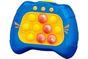 UMQYYMKO Pop Game Toy for Kids, Quick Push Puzzle Handheld Game Light up Fidget Toy, Bubble Sensory Toys, Ages 3-12 (Blue)