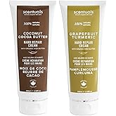 Scentuals Hand Cream Set of 2, with Shea Butter, Cocoa Butter, Argan & Almond oil, Moisturizing Dry Hands. Coconut Cocoa Butter + Grapefruit Turmeric | 100ml (3.4fl.oz) x 2.