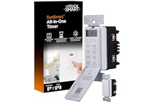 myTouchSmart 33861 LE One in-Wall Digital Timer, Push Door Switch, Backlit LED Screen, 8 Custom On/Off Times, Countdown Mode, Daily/Weekly Set, Off & Countdown