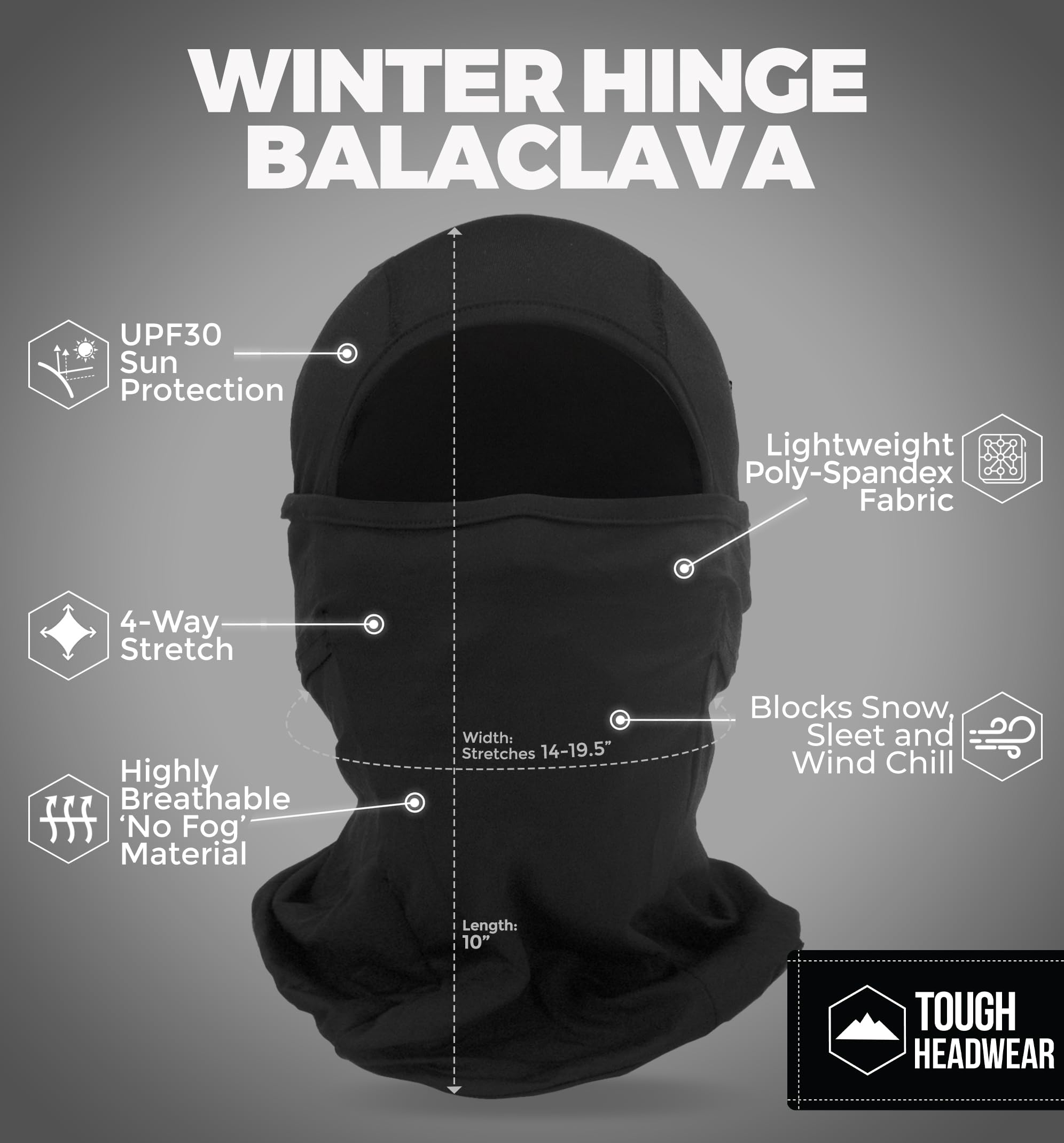 Black Balaclava Ski Mask for Men & Women Motorcycle Balaclava Face Mask for Cold Weather