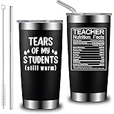 GITITUMB Teacher Appreciation Gifts - Teacher Gifts for Men - Tears of My Students - Teacher Nutrition Facts - Valentines, Christmas Gifts for Teachers, Daycare Teacher - 20oz Teacher Tumbler
