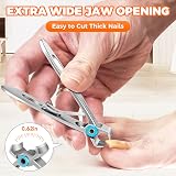DRMODE Nail Clippers for Thick Nails Large Opening 16mm Slanted Curved Blade view 2