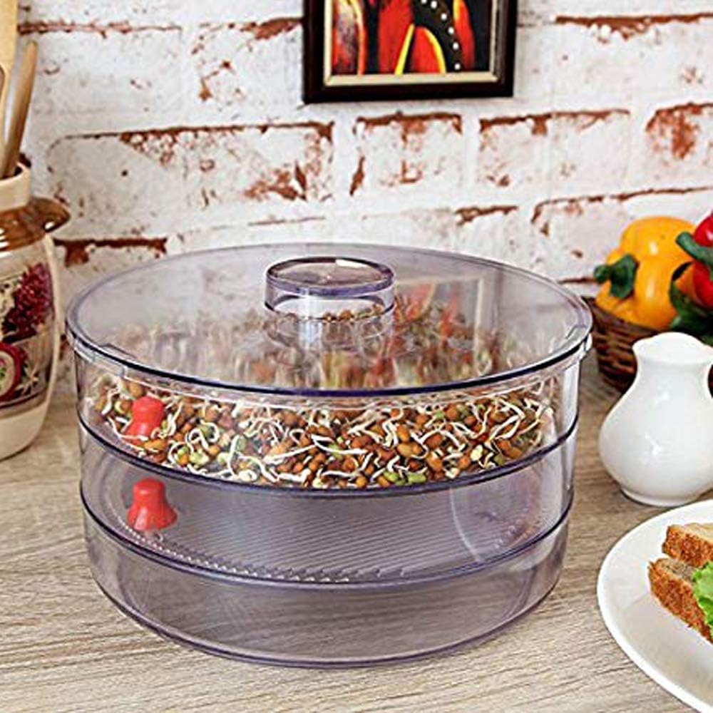 Go Hooked Plastic Sprout Maker | Utensil Kitchen Sprout Maker (2 Container, Clear)