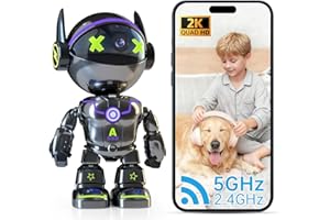 GYLIZIEX Cameras for Home Security Indoor Robot, 2K 2.4&5Ghz Indoor Camera WiFi Wireless Pet/Nanny/Dog Camera Phone App, Human Detection Color Night Vision, 2 Way Talk, AI Notification Smart Search Monitor Cam