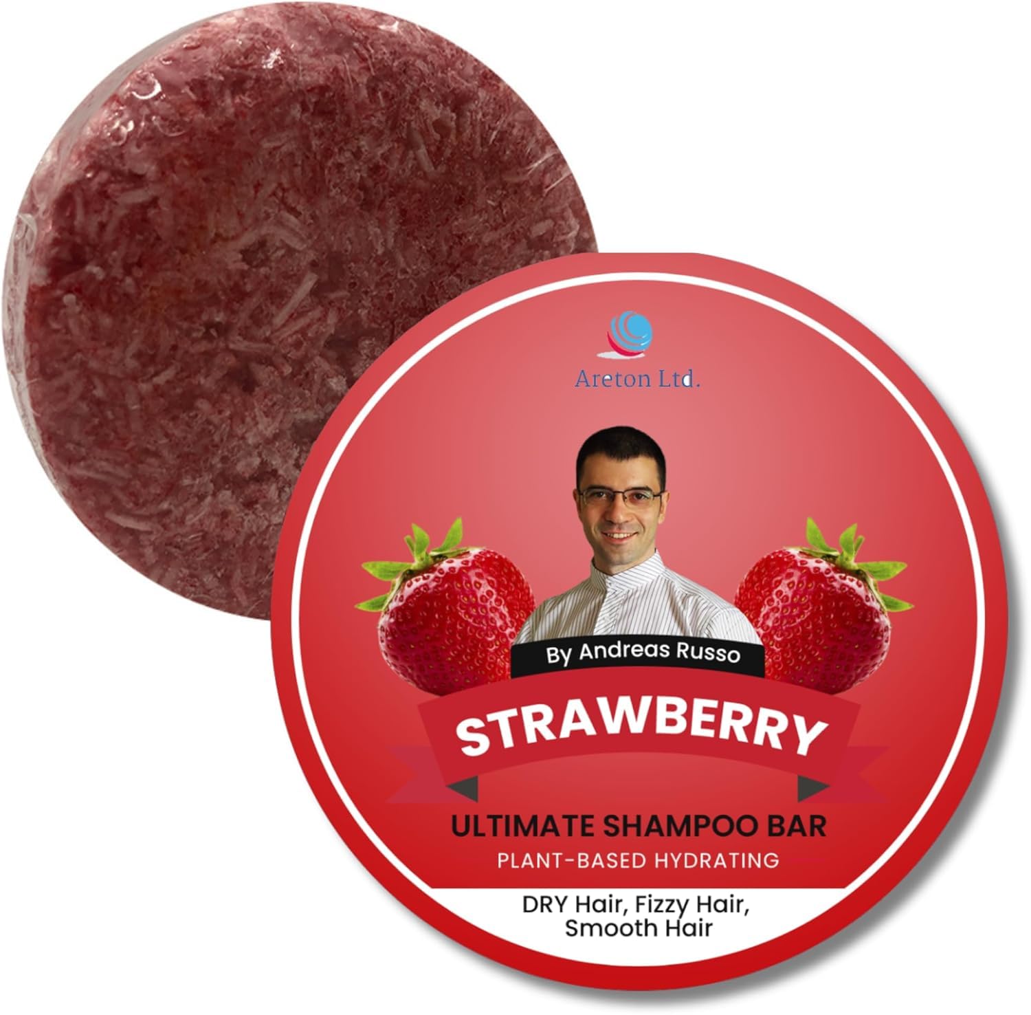 Strawberry Shampoo Bar – Natural Solid Shampoo Bar and Conditioner For Dry Hair, Hair Growth, Hair Nourishment, Prevents Spilt Ends With Plant Based Hydrating SLS Free Tea Tree Shampoo Bar