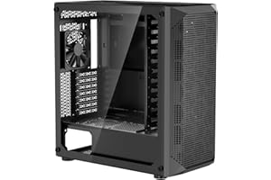 VEVOR PC Gaming Case, Mid-Tower, Computer Case with High-Airflow Tempered Glass Panel, Dust Filter, 4 x 120 mm Fans, Cable Ma
