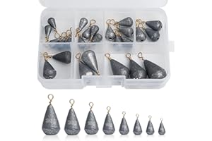 Realure 25/55 Pcs Fishing Weights Mixed 8/10 Sizes