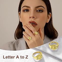 U7 Trendy A-Z Letter Gold Plated Adjustable Opening