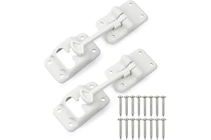 Leisure Coachworks 2-Pack White RV T-Style Door Holder Catch 4" 2 Pack for Latch Holder Camper Trailer Cargo Hatch (White, 4" 2-Pack)
