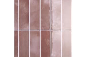 CRE8TIVE 4 Sheets Pink Straight Linear Peel and Stick Backsplash for Kitchen 12"x12" 3D Back Splash Stick on Tiles for Bathroom Wall Tiles Waterproof Adhesive Subway Tile Stickers for Shower Walls
