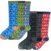 Lavencious Premium Bamboo Knee High Casual Athletic Socks for Men, Sock Size 10-13, 6 Pairs (Bicycle Pattern)
