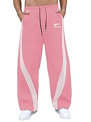 GORGLITTER Men's Baggy Wide Leg Sweatpants Y2K