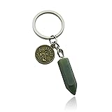 ZUOPIPI Zodiac Crystal Stone Keychain Natural Rose
