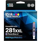 E-Z Ink Compatible Ink Cartridge Replacement for Canon CLI-281XXL CLI 281 XXL to use with PIXMA TS8120 TS9120 (Photo Blue, 1 Pack)