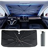 [Upgrade] DMJN Umbrella Windshield Sun Shade, [Nano-Ice-Crystal Coatings] Umbrella Sunshade for Car - Protect Interior from UV & Keep Car Cooler (Medium)