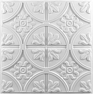 Art3d Drop Ceiling Tiles 2x2, Glue-up Ceiling Panel, Fancy Classic Style in White