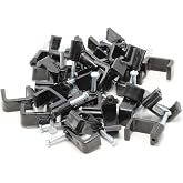 THE CIMPLE CO Dual Coaxial Cable Clips 1/2 in - Indoor/Outdoor Cable Fasteners for Coax, Ethernet, CAT, Wires, and Tubing - Twin Wire Clips with Nails 1/2 Inch (12 mm) - 50 PCS, Black