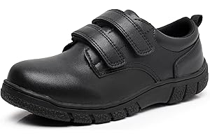 BLIKCON Blikcom Boys Kids School Uniform Shoes Adjustable Laces Formal Oxford Dress Shoes Loafers