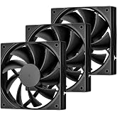 DARKROCK 3-Pack 120mm Black Computer Case Fans | High Performance Cooling Low Noise 3-Pin 1200 RPM Hydraulic Bearing Long life Up to 30,000 hours 5 Years After-sales Service