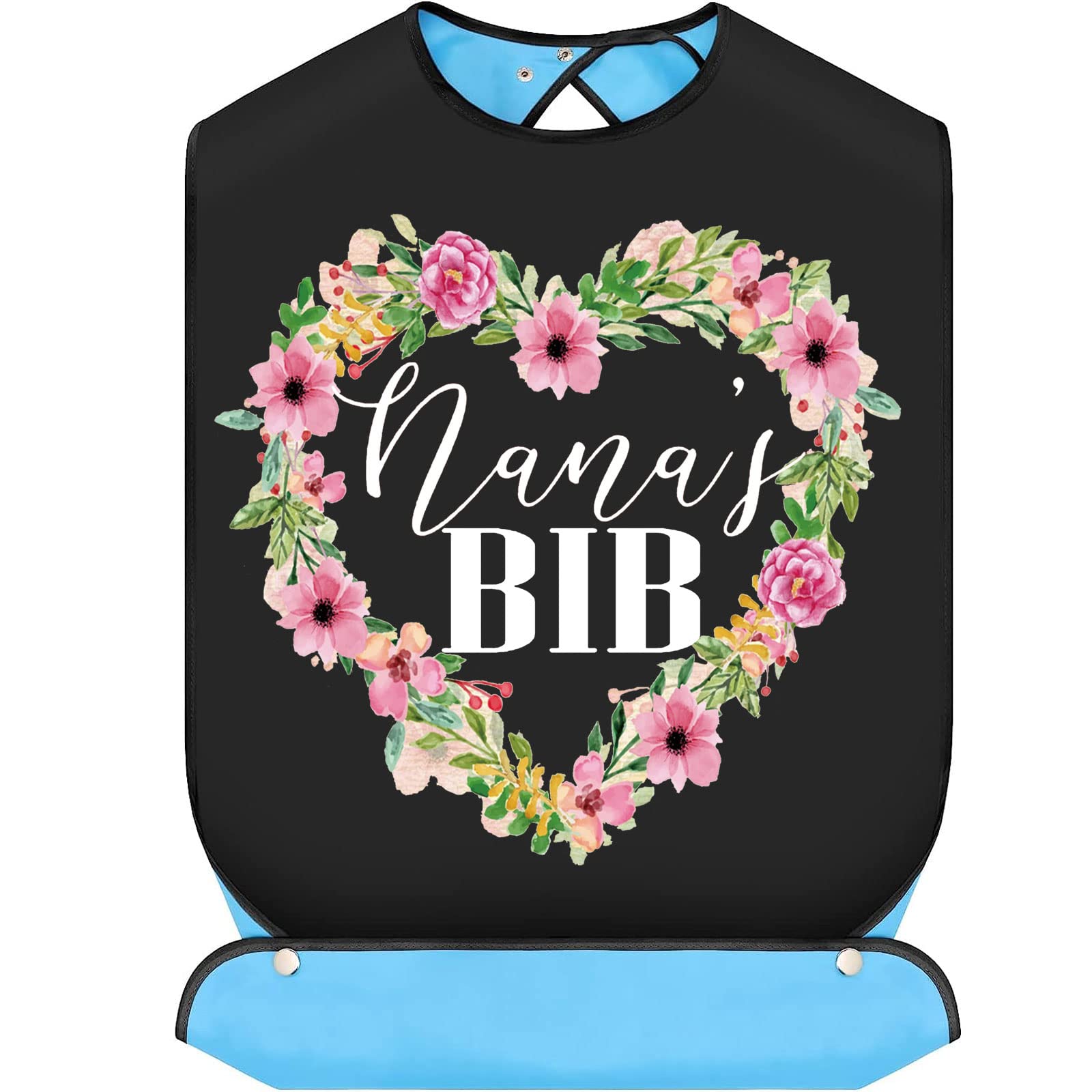 BWWKTOP Nana's Adult Bibs With Crumb Catcher Gag Grandma Gift Adjustable Dining Clothing Protectors For Nanny Grandmother (nana's bib)