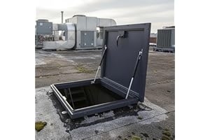 SQXLXDD 35.4"x35.4" Roof Access Hatch Security Door Galvanized Steel Skylight Lid with Handle (Attic Cellar Exit Cover Skylights Commercial Roof Hatch Vent Heavy-Duty Waterproof for Home Industry)