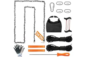 PANZHENG High Limb Rope Saw 55 Inch Rope Saw for Tree Limbs, Rope Saw Tree Saw High Limb Rope Chainsaw, Pocket Chainsaw, Limb Saw, Cable Saw,Hand Chain Saw