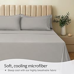 LuxClub 6 PC California King Sheet Set, Breathable