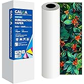 CALCA 24 inch Sublimation Paper Roll 24in x 100ft Fast Dry Dye Sublimation Paper Roll 2" Core 95gsm Heat Transfer Paper for E)*pson F570
