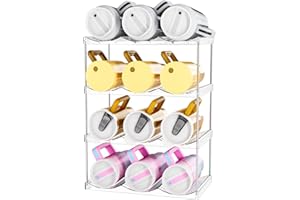 SuoXing 4 Pack Stackable Water Bottle Organizer,4.7" W X5.3 H Great for Stanley Yeti Bottle and Other Tumbler Organizer for Kitchen Cabinets,Clear Stackable Water Bottle Holder and Wine Rack