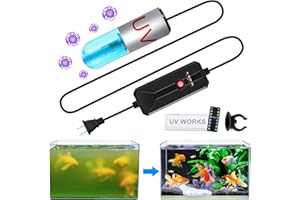 JAHEA Aquarium Clean Light，3 W Mini Submersible Algae Removal Light with Timer,Aquarium Water Clean Green Clear Waterproof Clean Light for Pond,Swimming Pool