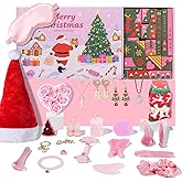 Advent Skincare Calendar for Teen Girls Women 2025, Christmas Gifts For Women24 Days Useful Beauty Blind Box Gifts, Gua Sha Facial Tools, Jade Roller Set, Spa, Jewelry, Scented Candles, Fuzzy Socks Gadget Tool for Mom Wife Daughter Sister