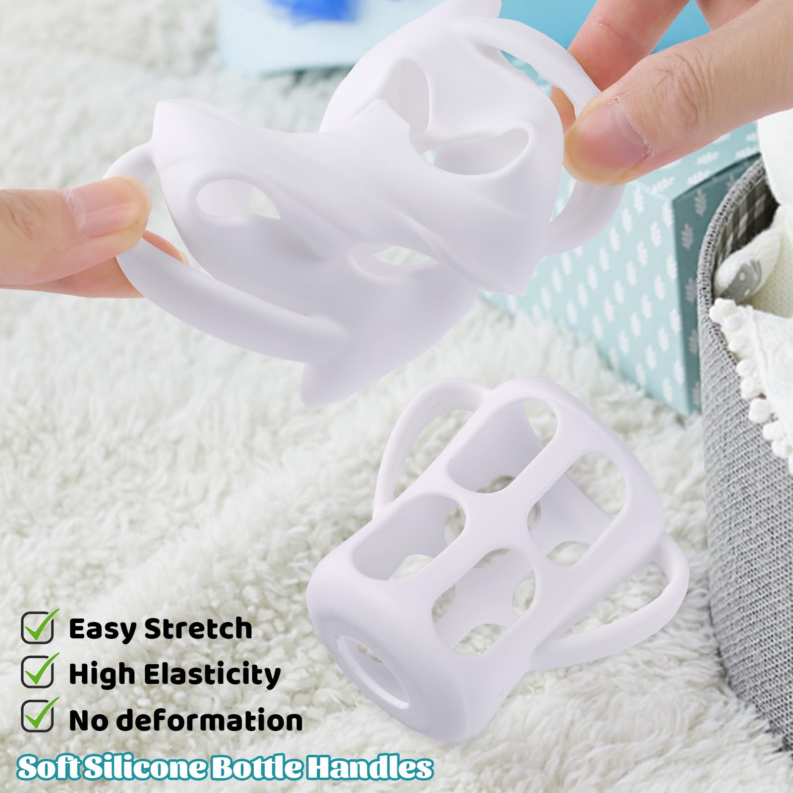 3 Pack Baby Bottle Handles for Philips Avent Natural Baby Bottles, Baby Bottle Holder with Easy Grip Handles