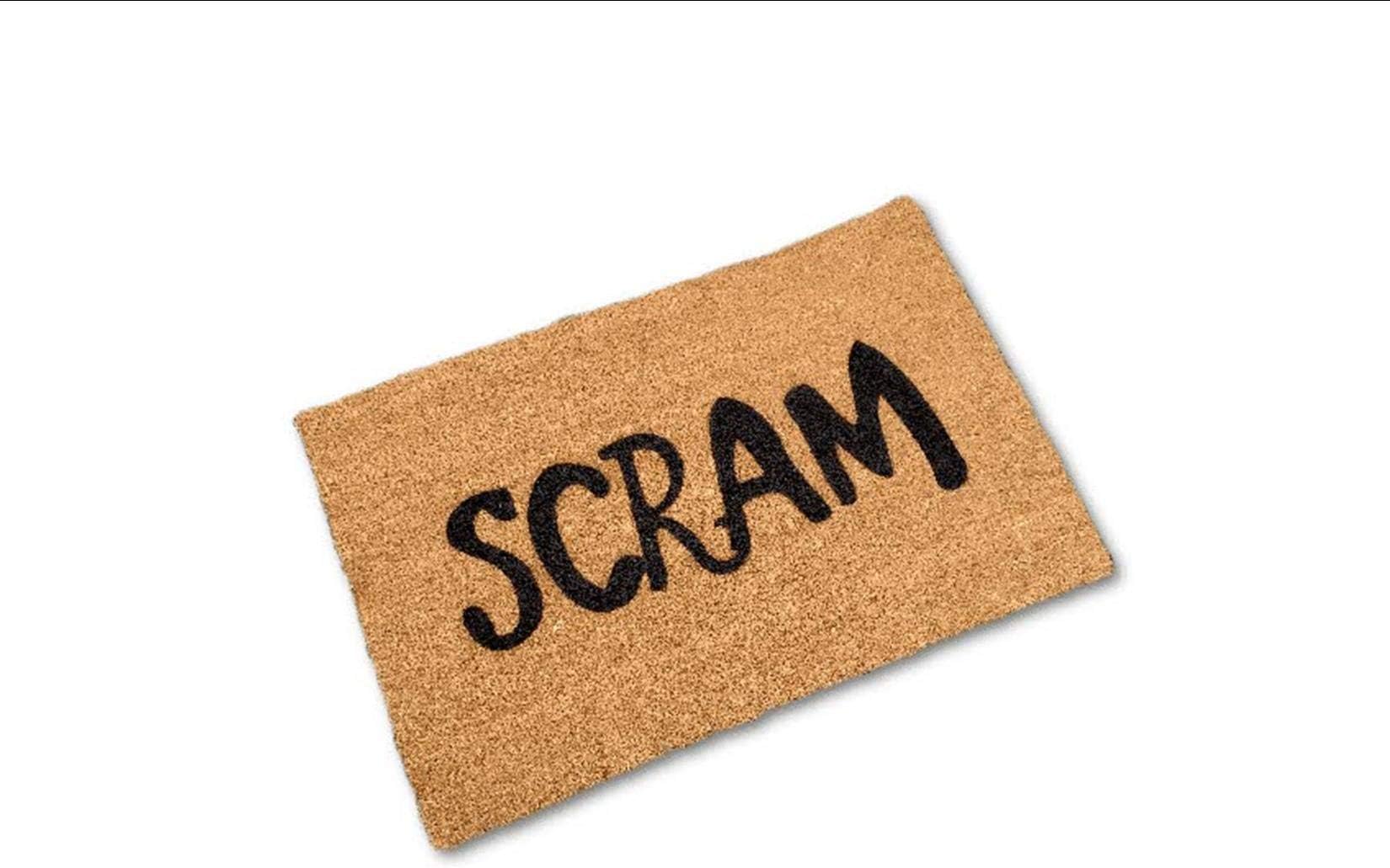 Scram Funny Doormat, Size Small - Welcome Mat - Doormat - Custom Hand Painted Doormat by Killer Doormats
