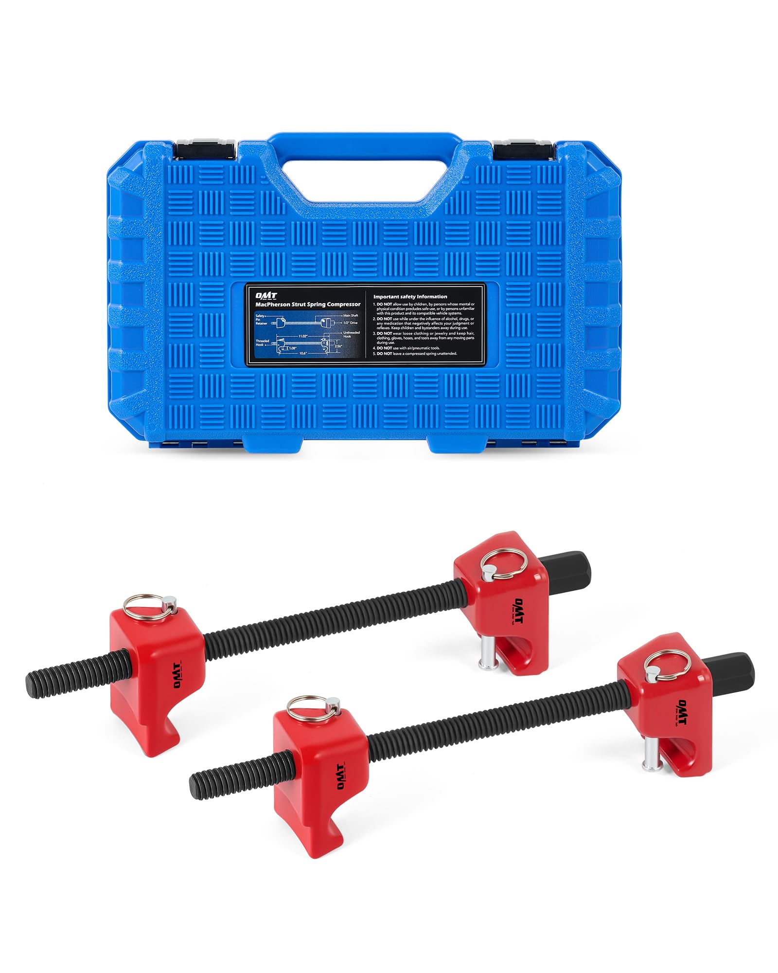 Photo 1 of Orion Motor Tech 2pc Macpherson Strut Spring Compressor Tool Set with 10.5" Range, Heavy Duty Coil Spring Compressor Tools with 1/2" Square Drive, 13/16" Hex Strut Compressors for Car Truck, Red