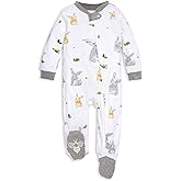 Burt's Bees Baby Boys Sleep and Play PJs, 100% Organic Cotton One-Piece Zip Front Romper Jumpsuit Pajamas