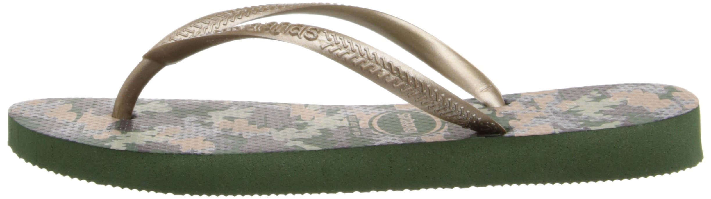 Havaianas Women's Slim Camuflada Flip Flop,Olive Green,37 BR/78 M US