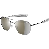 Eagle Eyes Celebrity Aviator Green Flash Mirror Polarized Sunglasses, 57Mm