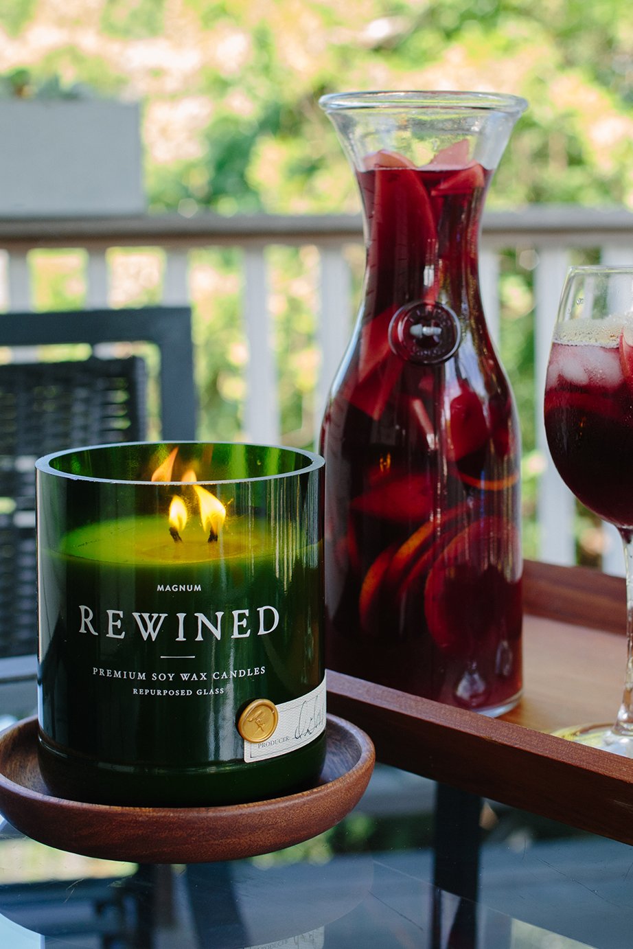 Rewined Sangria Scented Magnum Wine Bottle Candle Home