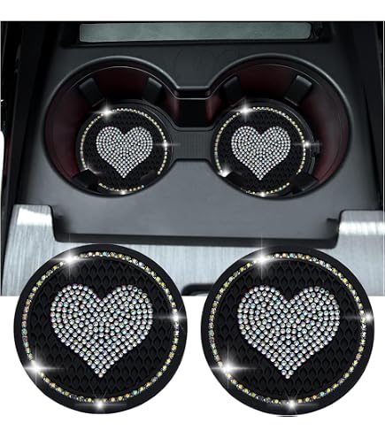 2-Pack Bling Seat Belt Covers - Crystal Rhinestone Shoulder Pad Protector For Car, SUV, Truck (Black) - View #8